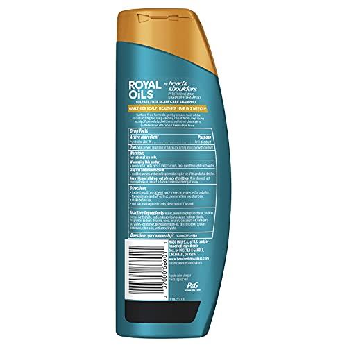 Head & Shoulders Head & Shoulders Royal Oils Moisturizing Shampoo, Anti Dandruff Treatment for Natural, Curly, and Coily Hair, with Coconut Oil and Apple Cider Vinegar, Sulfate, Paraben & Dye-Free, 12.8 Fl Oz