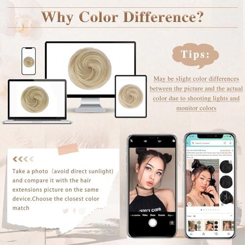 HANYUDIE HANYUDIE Space Buns Hair Pieces 2PCS Claw Clip in Hair Bun Mini Bun Hair Scrunchies Extension for Women Girls 18/613
