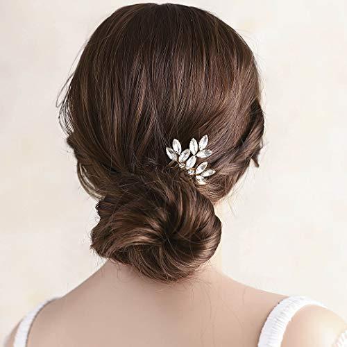Barode Barode Bridal Wedding Hair Comb Gold Rhinestones Bride Headpieces Hair Accessories Jewelry for Women and Girls