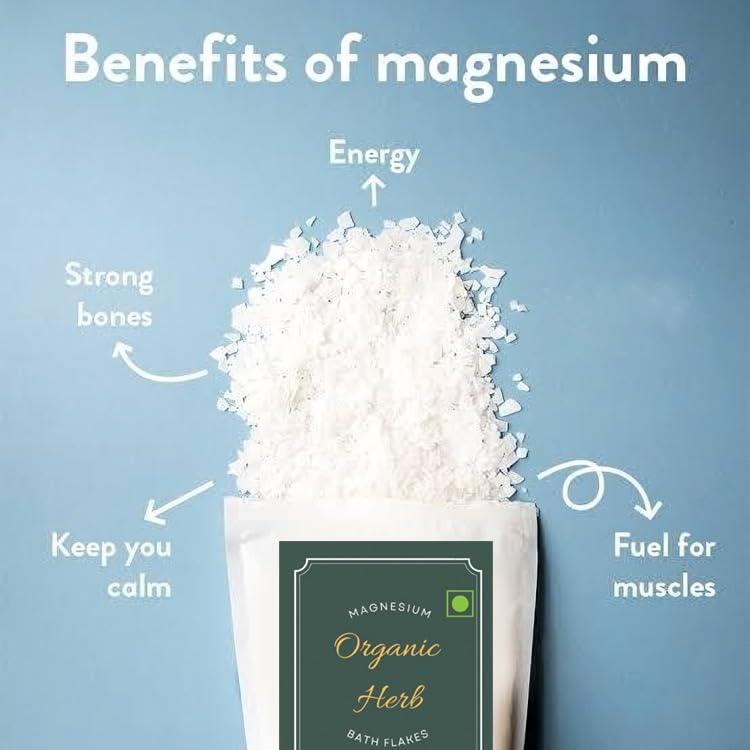 Generic Magnesium Flakes Bath Soak, Dead Sea Salt and Vitamin C for Relaxation, 12Oz