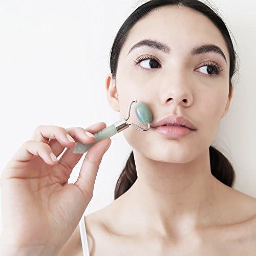 Ginger Chi Ginger Chi Natural Anti-Aging Jade Therapy Treatment Face Roller Wrinkle Remover Neck Slimming Reduce Puffiness Healing Fine Lines Facial Massager (Mini Roller)