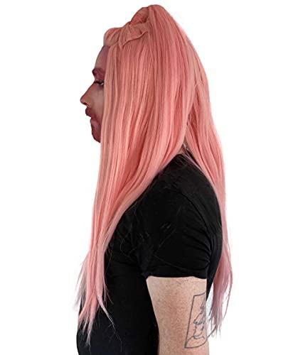 Nunique Nunique Adult Women's 30" In. Pop Dance Electronic Artist Inspired Wig - Long Length Pink Updo Pony Tail Hair - Lace Front Heat Resistant Fibers