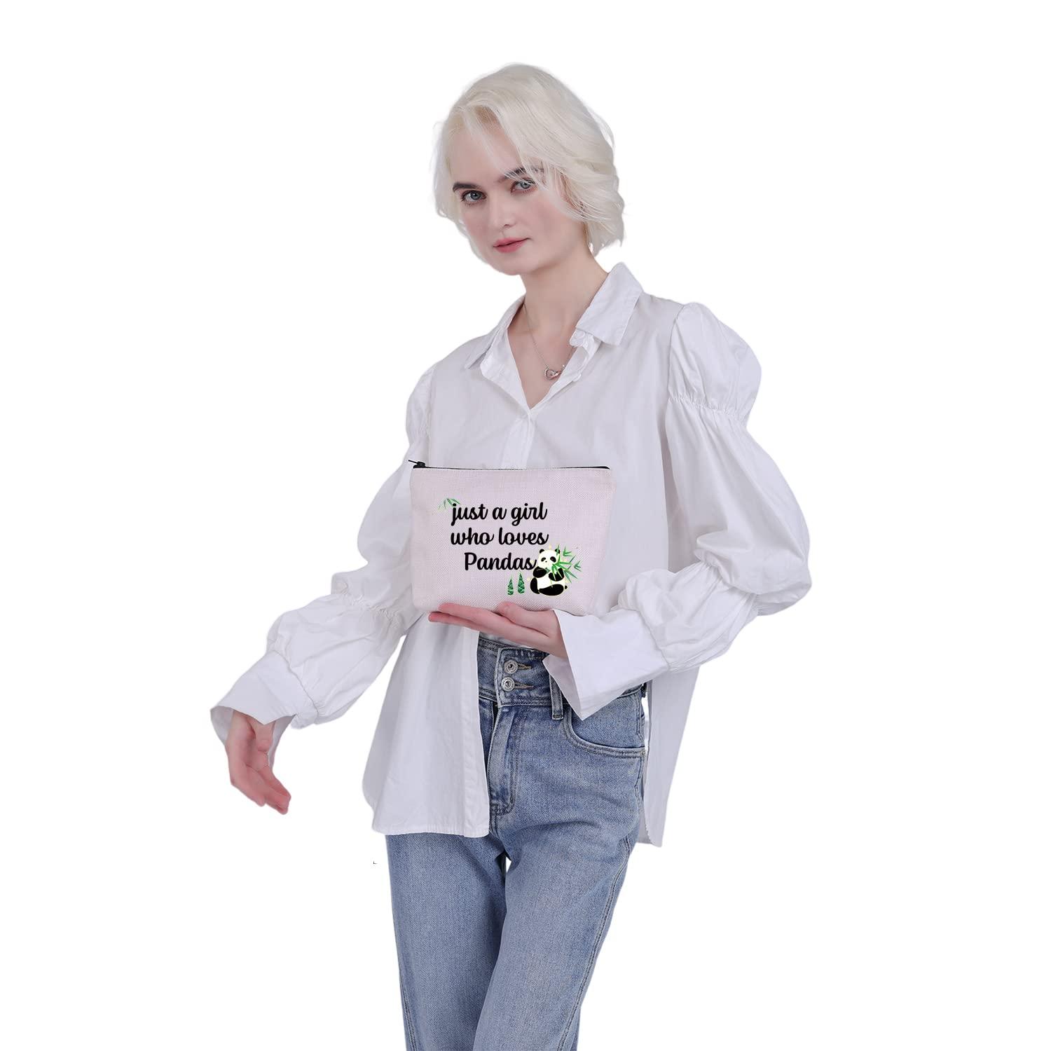 MBMSO MBMSO Panda Makeup Bag just a Girl who Loves Pandas Panda Lover Gifts Panda Gifts for Girls (Just a girl who loves Pandas)