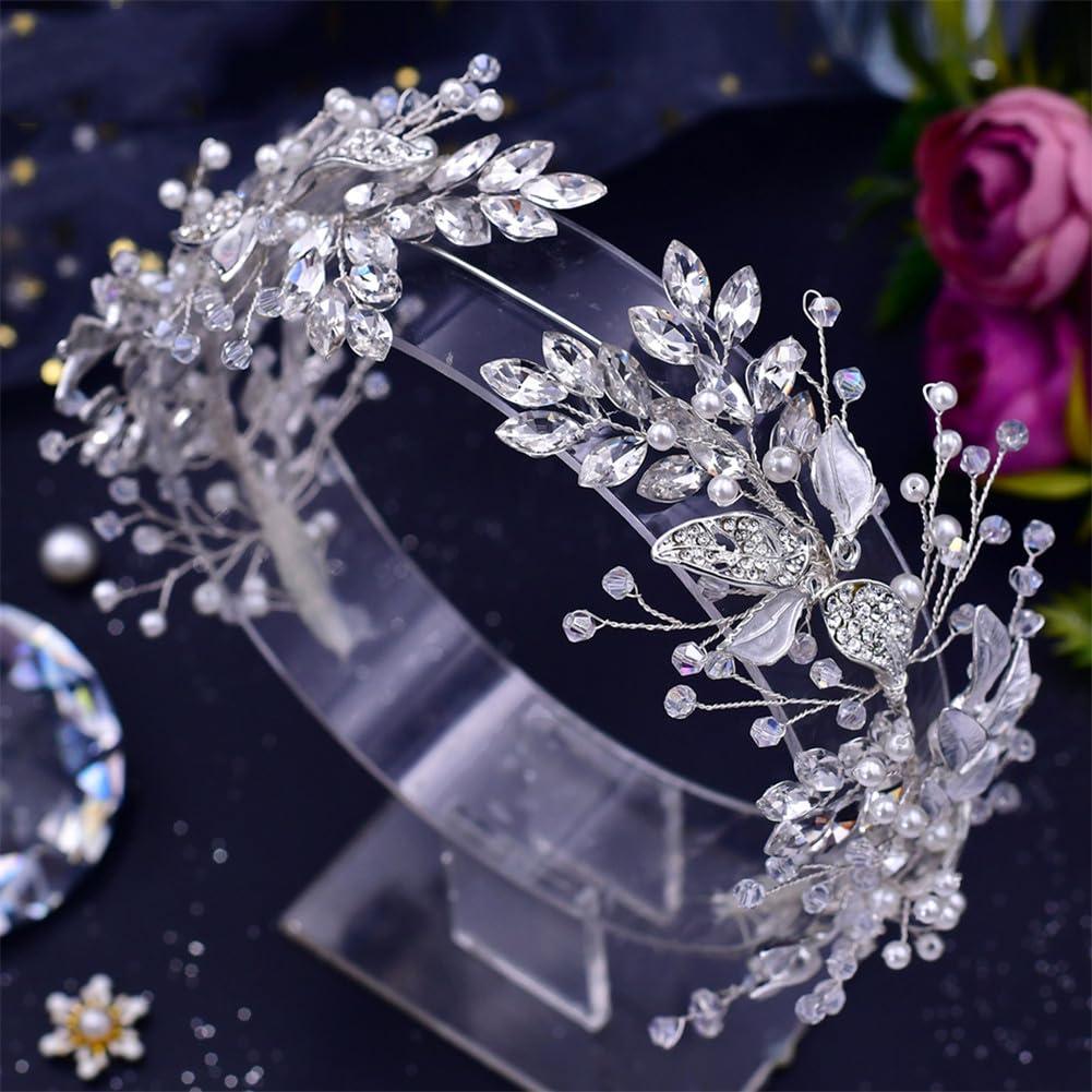 Niiyyjj Niiyyjj Woman Weddimg Headband Bridesmaid Hair Jewelry Flower Bridal Headdress Pageant Hair Ornament HP272-g