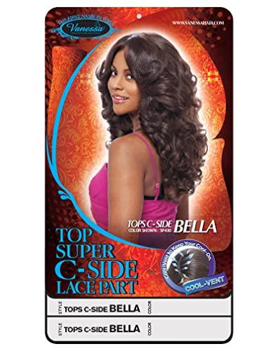 VANESSA TOPS C-SIDE BELLA (1B Off Black) - Vanessa C-Side Part Lace Front Synthetic Wig
