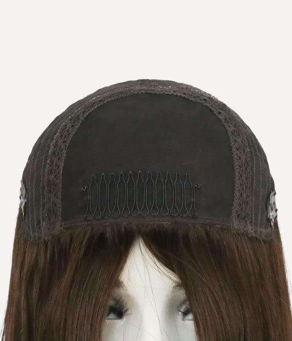 uniwigs uniwigs Savannah Silk Top Remy Human Hair Topper, Adding Hair Volume and Coverage to Top and Crown for Women Hair Loss or Thin Hair (14'', NB Natural Black with Brown Shades)