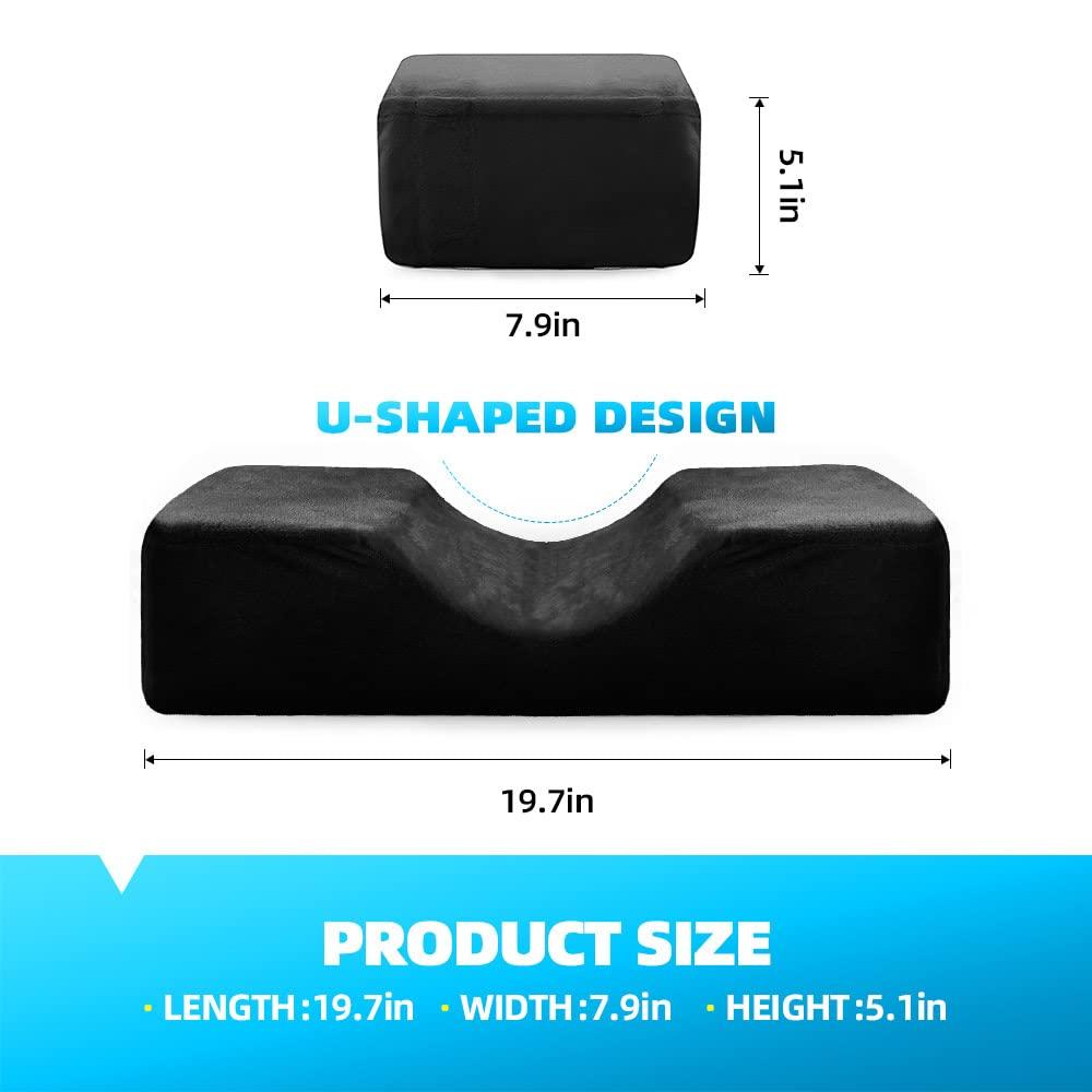 Onism Onism Wipeable PU Leather Lash Bed Cover & Lash Pillows with 2 Removable Pillow Covers, Perfect for Eyelash Extensions Salons Spa, Black