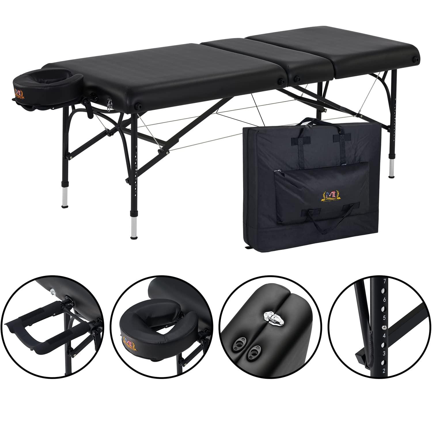 Master Massage Master Massage Violet-Tilt 29.5''Liftback Tilting Salon Aluminum Massage Table Package(Black)