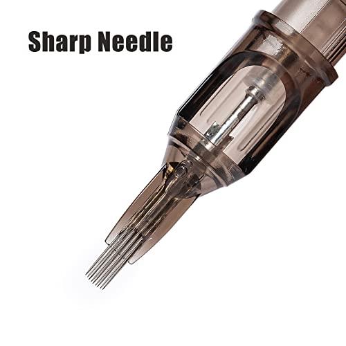POPU Tattoo Needle Cartridge 17M1#12 Standard Tattoo Needles with Safety Membrane Disposable Cartrdiges Magnum 10Pcs for Rotary Tattoo Machine Supply