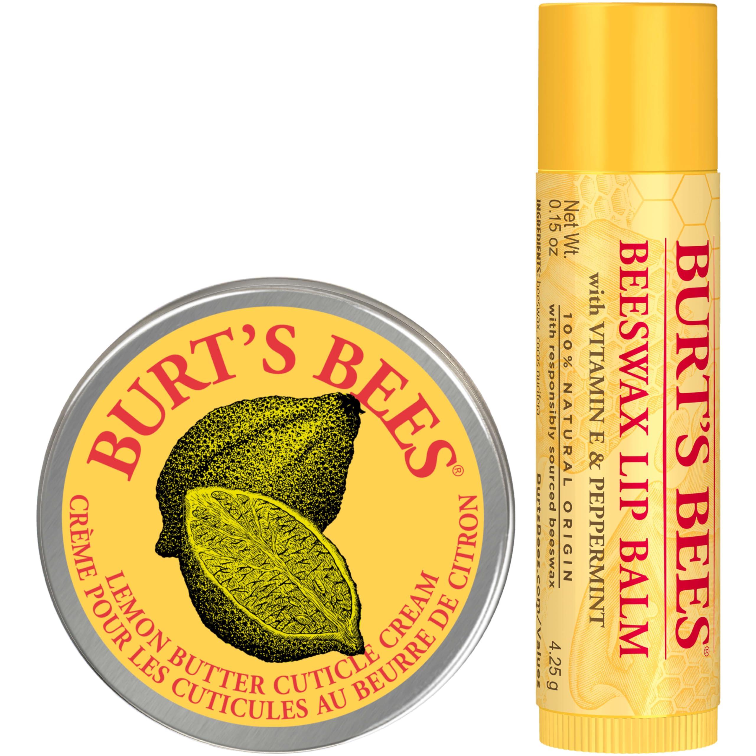 Burt's Bees Burt's Bees Gifts Ideas - Spring Surprise Set, Original Beeswax Lip Balm and Lemon Butter Cuticle Cream, Natural Origin Lip Moisturizer With Responsibly Sourced Beeswax, 2 Count