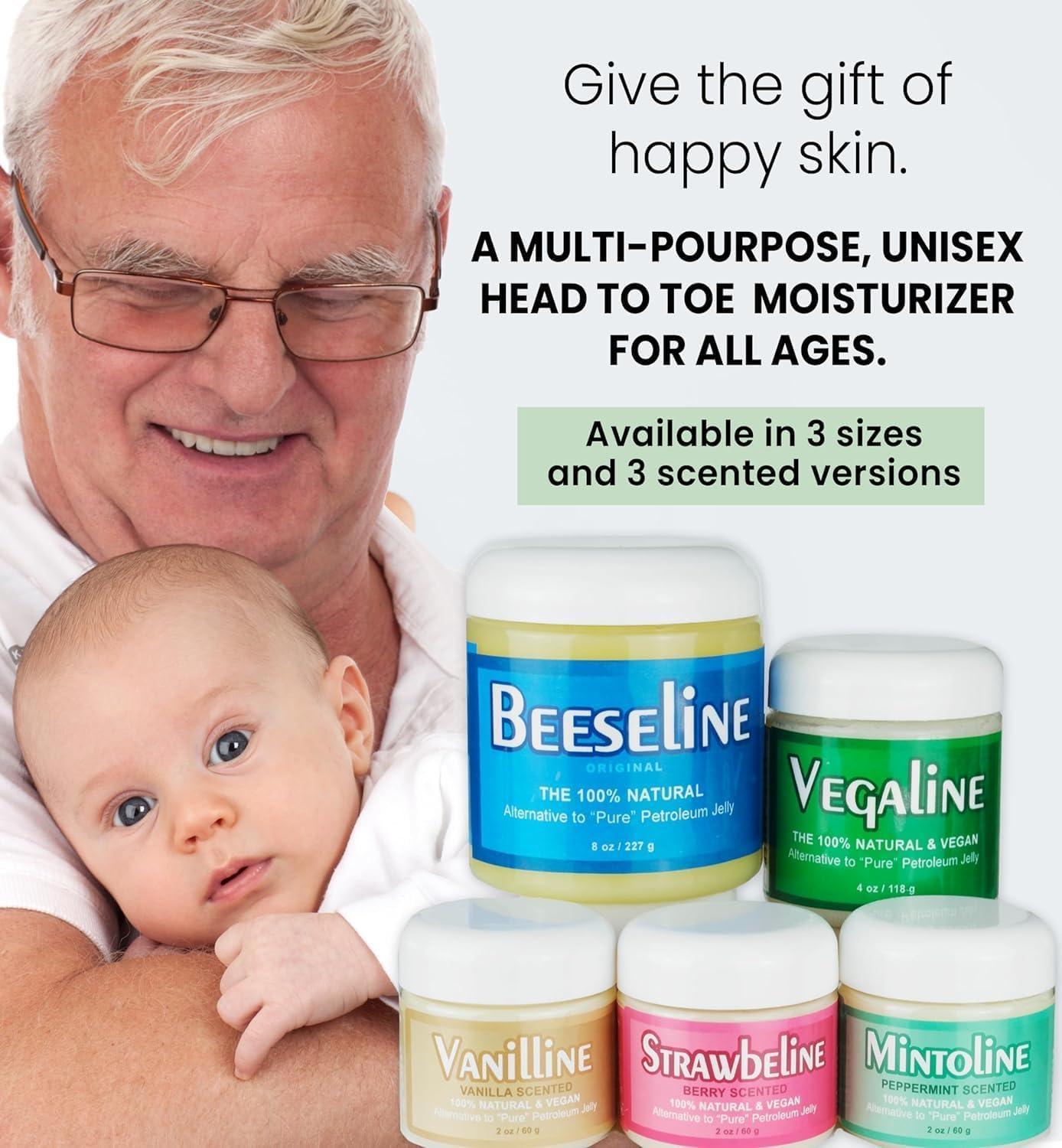 Beesaluxe Vegaline - 100% Natural, Vegan & Hypoallergenic Alternative to Petroleum Jelly - Unpetroleum - Lips, Hands, Baby, Makeup Remover and More (2 Ounce)