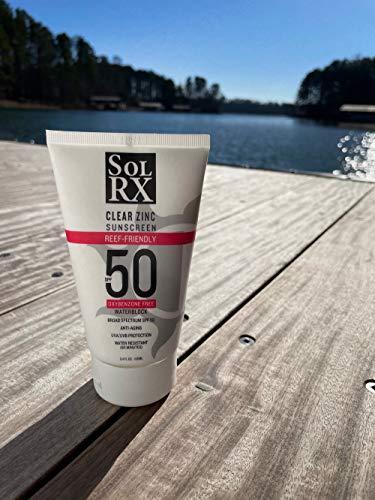 SolRX SolRX MINERAL+ SPF 50 Sunscreen - Zinc Oxide Sunscreen, Water Resistant Sunscreen, Reef Safe Sunscreen, Broad Spectrum Sunscreen for Face and Body