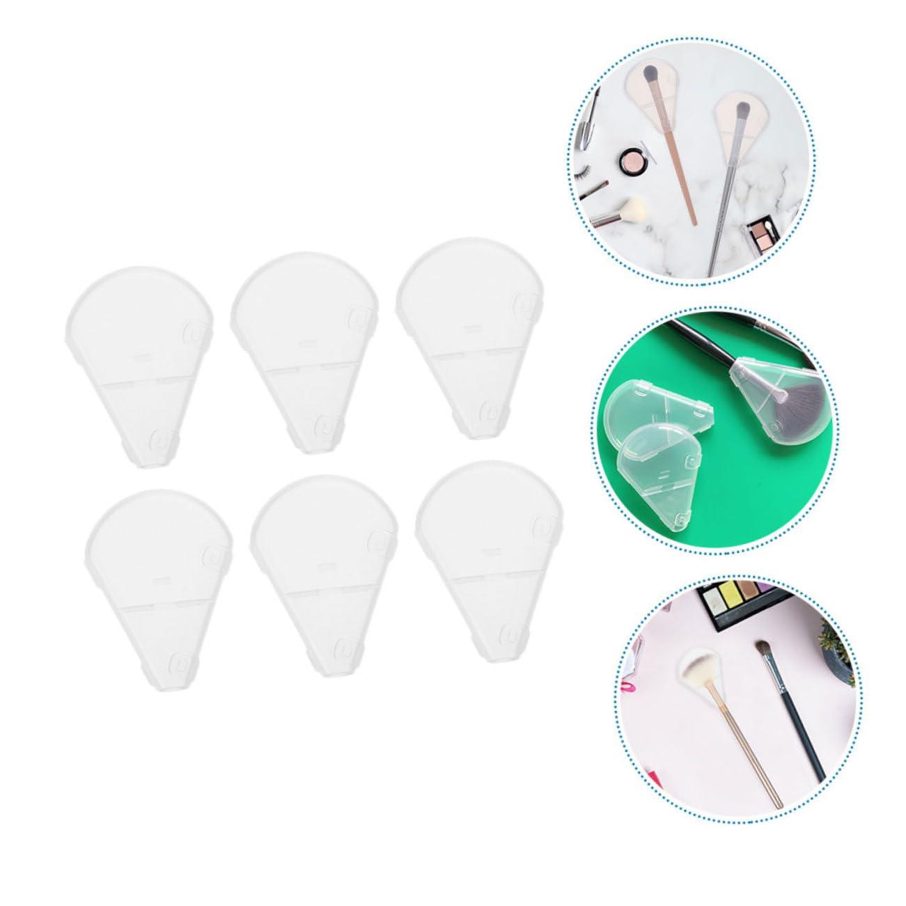 HAPINARY HAPINARY 6pcs Protection Cap Makeup Brush Protector Highlighter Brush Cover Makeup Brushes Protector Brush Cover Cap Double Hair Dye Bowl Makeup Brush Guard Cover Cosmetics Brush Abs White