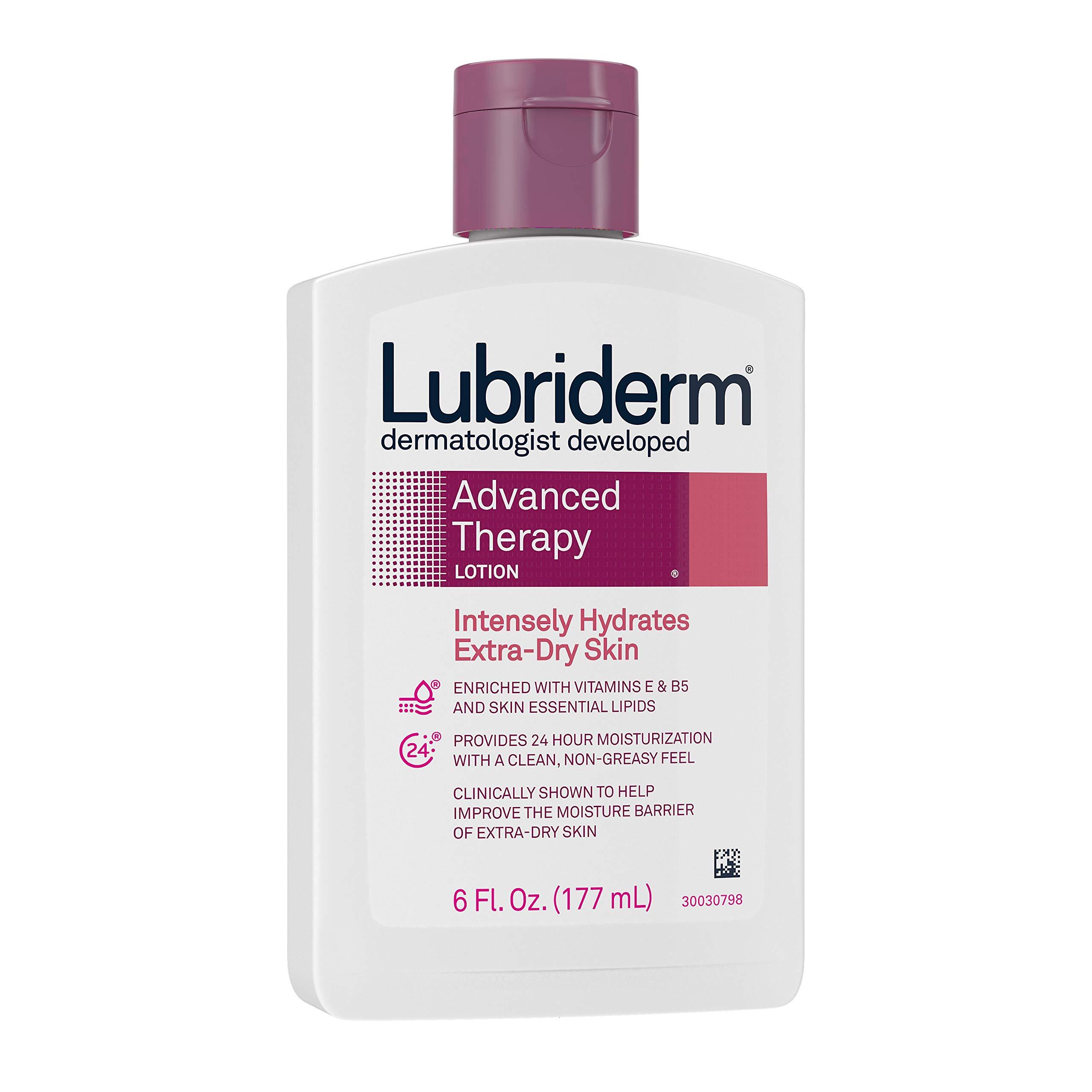 Lubriderm Lubriderm Advanced Therapy Moisturizing Lotion with Vitamins E and B5, Deep Hydration for Extra Dry Skin, Non-Greasy Formula, 6 fl. oz ( Pack of 12)