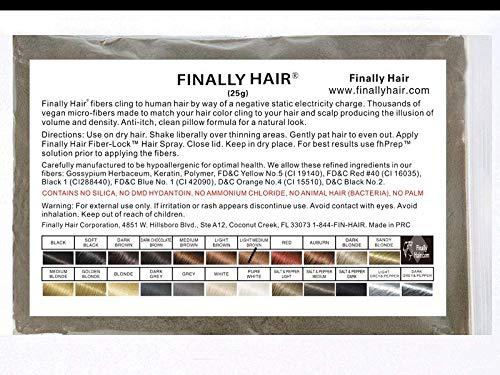 Finally Hair Hair Building Fibers Light Medium Brown 25 Grams Refill Your Existing Bottle. Highest Grade Fiber By Finally Hair (Light Medium Brown - our lightest brown shade)