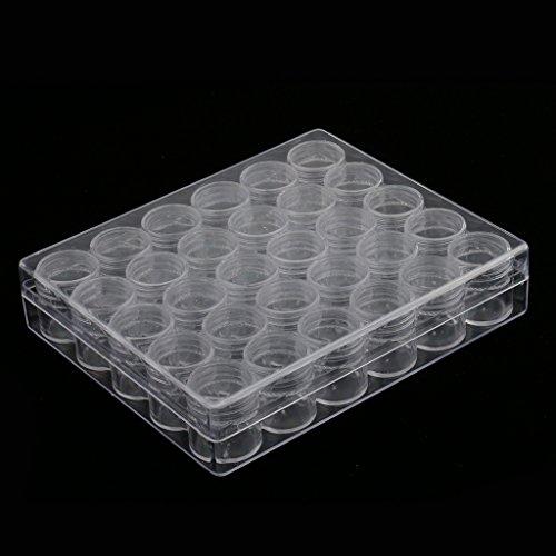barenx barenx 30 Slot Empty Jar Pots Nail Art Powder Decor DIY Tips Storage Container Case