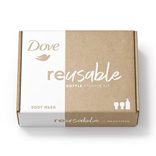 Dove Dove Concentrate Refills (x2) and 100 percent Recycled Reusable Bottle for Instantly Soft Skin Daily Moisture Starter Kit for Lasting Nourishment Body Care 4 fl oz (makes 16 fl oz)