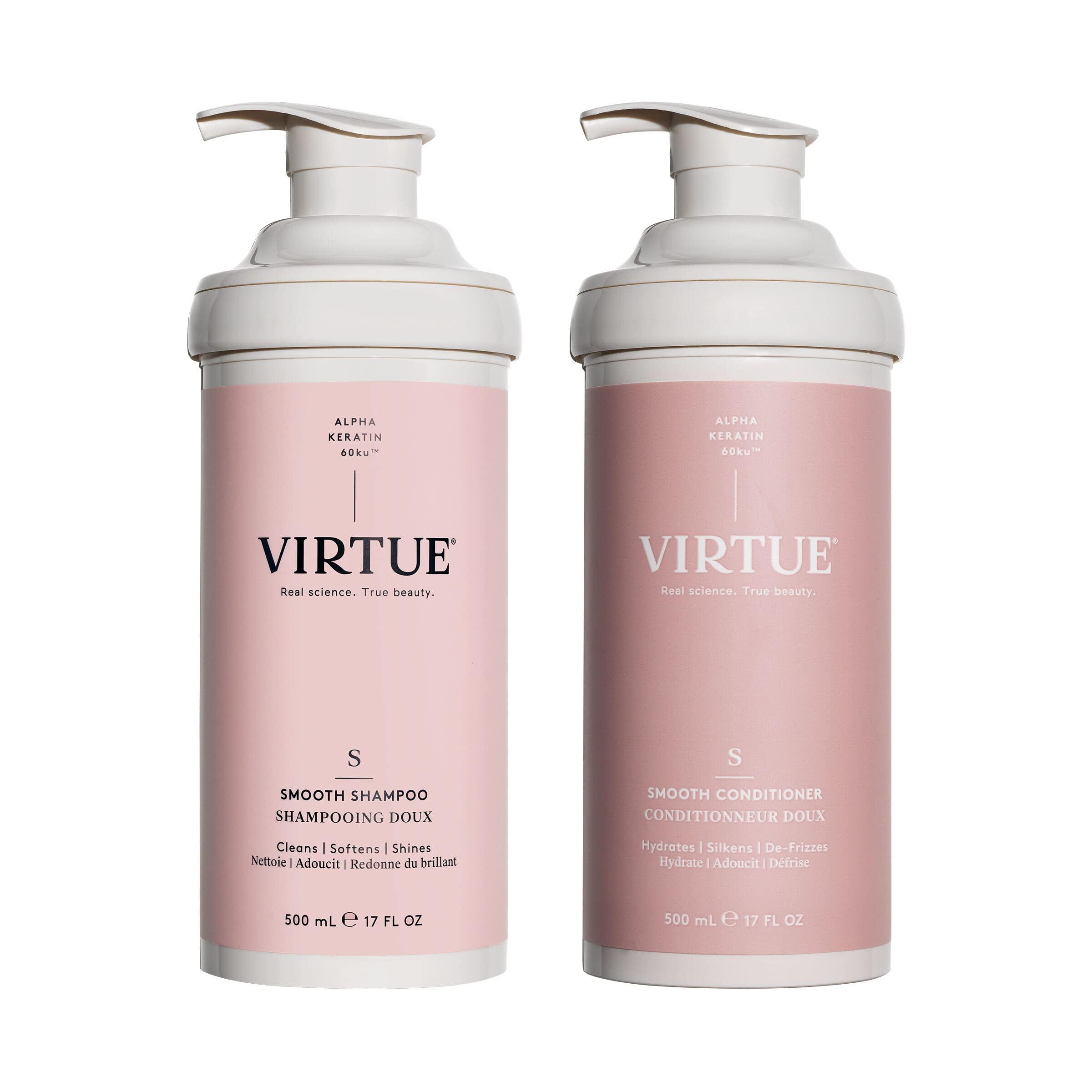 VIRTUE VIRTUE Smooth Sulfate Free Shampoo and Conditioner Set for Frizz Control for Curly Hair, Safe for All Hair Types, Color Safe