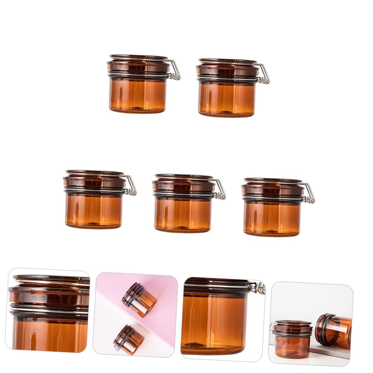 Hemoton Hemoton 5pcs Cosmetic Bottle Makeup Containers Empty Lotion Jars Small Sample Containers with Lids Lotion Storage Container Multifunction Sealed Jar Travel Bottles Stainless Steel Brown