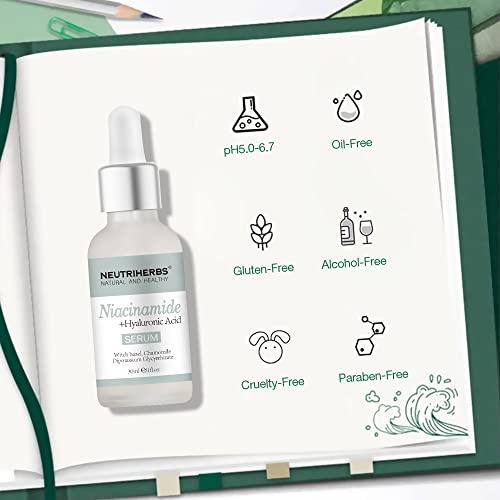 Neutriherbs Neutriherbs 4% Niacinamide Serum for Face the Ordinary + HA,Effectively Work to Control Excess Facial Oil, Minimize the Pores and Prevent Breakouts, Best Niacinamide Serum For Oily Skin