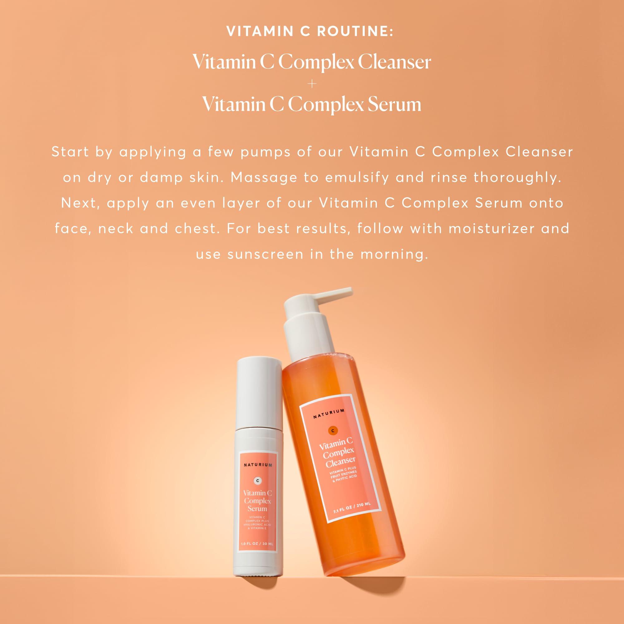 Naturium Naturium Vitamin C Complex Cleanser, Gently Exfoliating & Deeply Cleansing Foaming Face Wash Gel with Phytic Acid & Fruit Enzymes, 7.1 oz