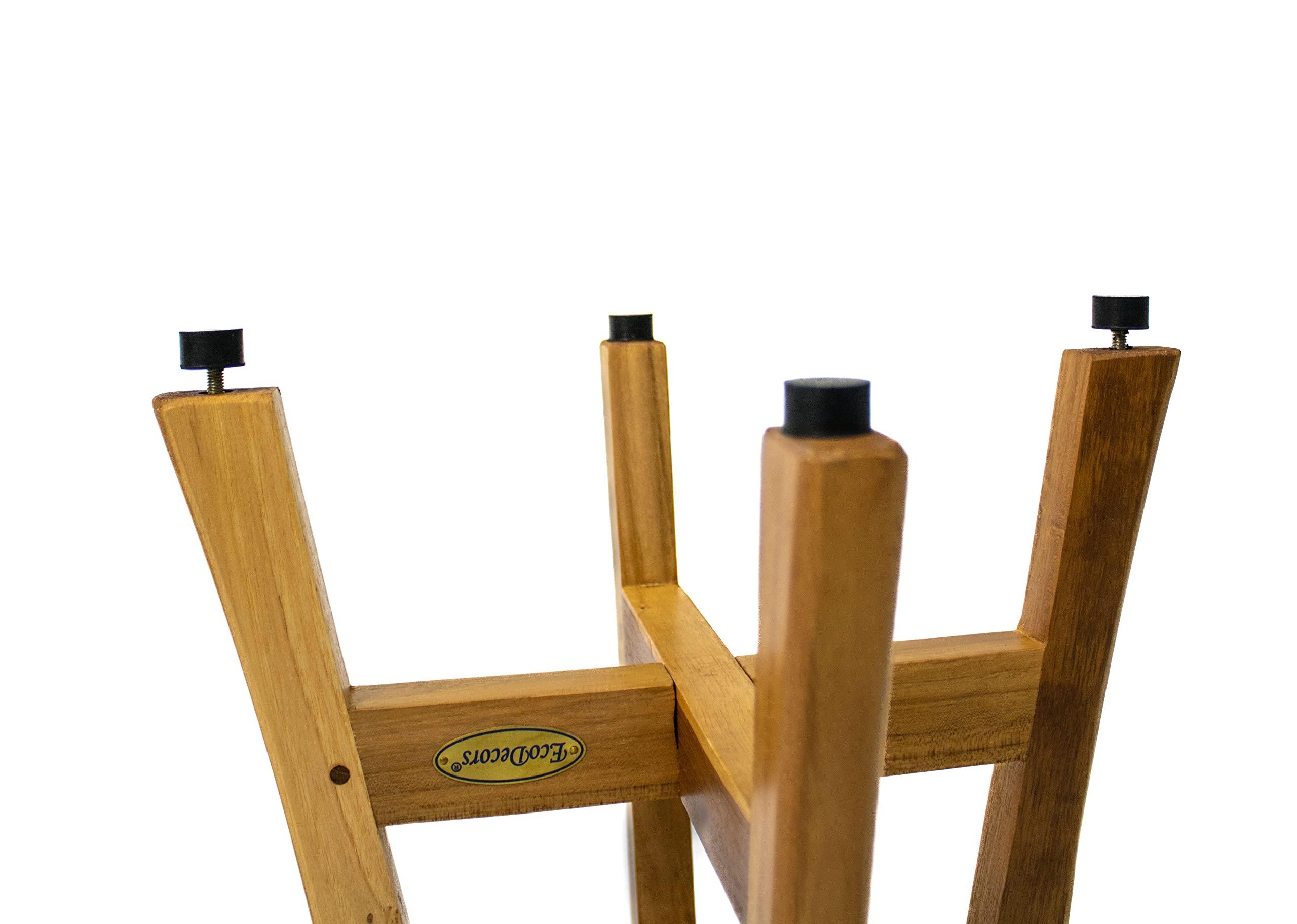 EcoDecors EcoDecors Shoji 12 Inch Round 13 inch T, Waterproof Teak Wood Shower Bench Stool For Inside Shower, Loveable 24oz Teak Oil, Teak Cleaner Protective Teak Wood Restorer 32oz and Loveable Protection 16oz