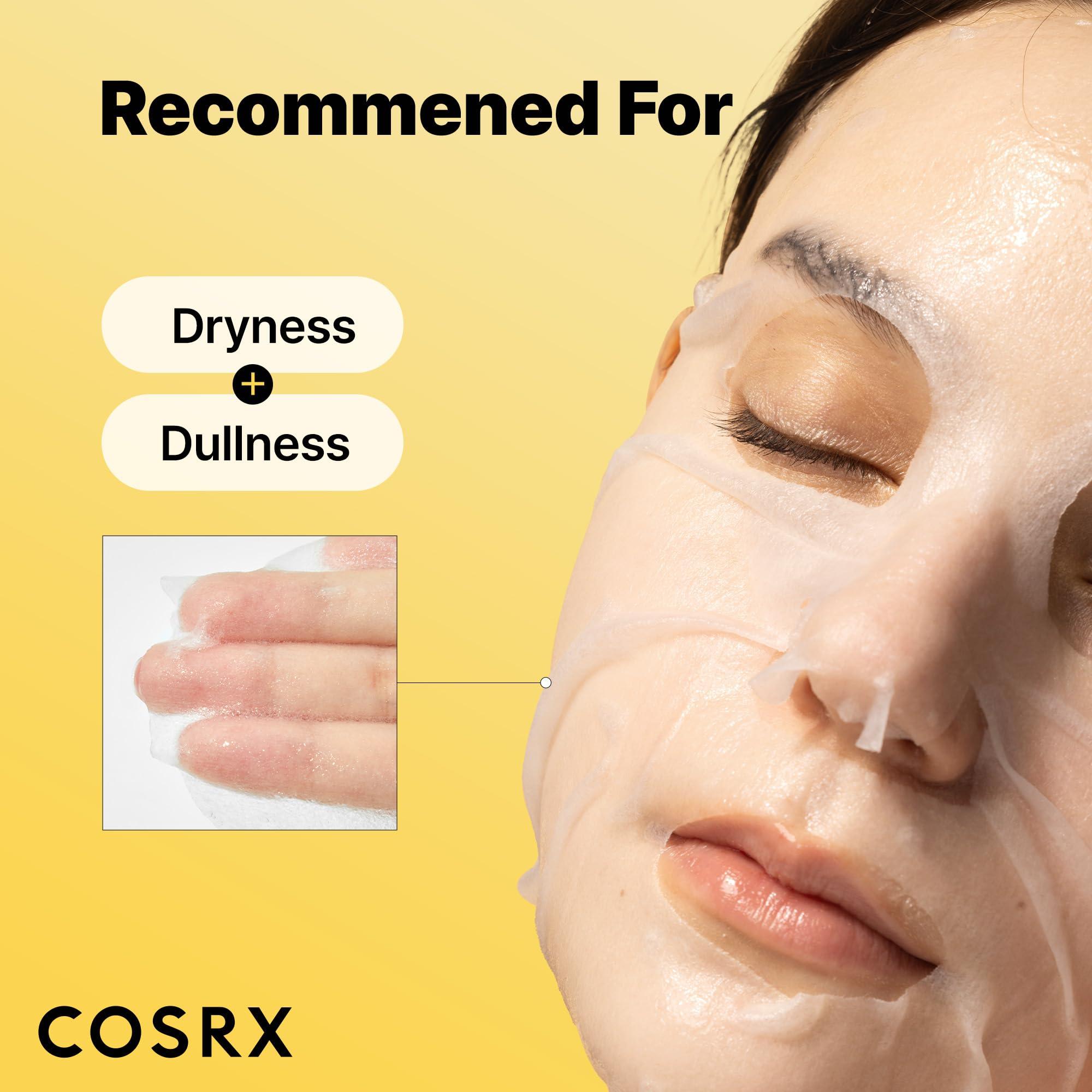 COSRX COSRX Snail Mucin Sheet Mask 10 EA with Snail Mucin Serum, Self Care, Face Masks for Dry, Sensitive Skin, Not Tested on Animals, No Parabens, No Sulfates, Korean Skin Care