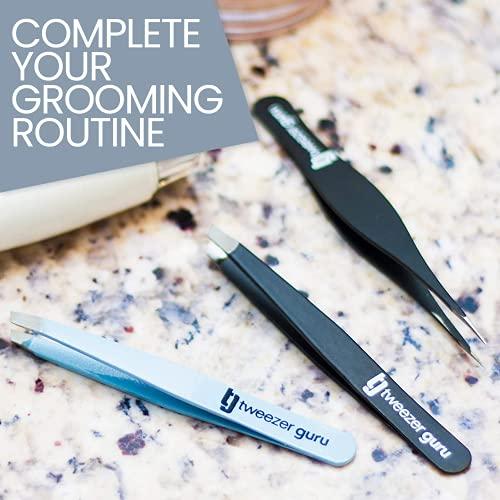 TWEEZER GURU Tweezer Guru Pointed Tweezers - Sharp Precision Needle Nose Tip, Best Tweezers for Eyebrows and Ingrown Hair, Surgical Pointed for Blackheads & Splinters (Yellow)