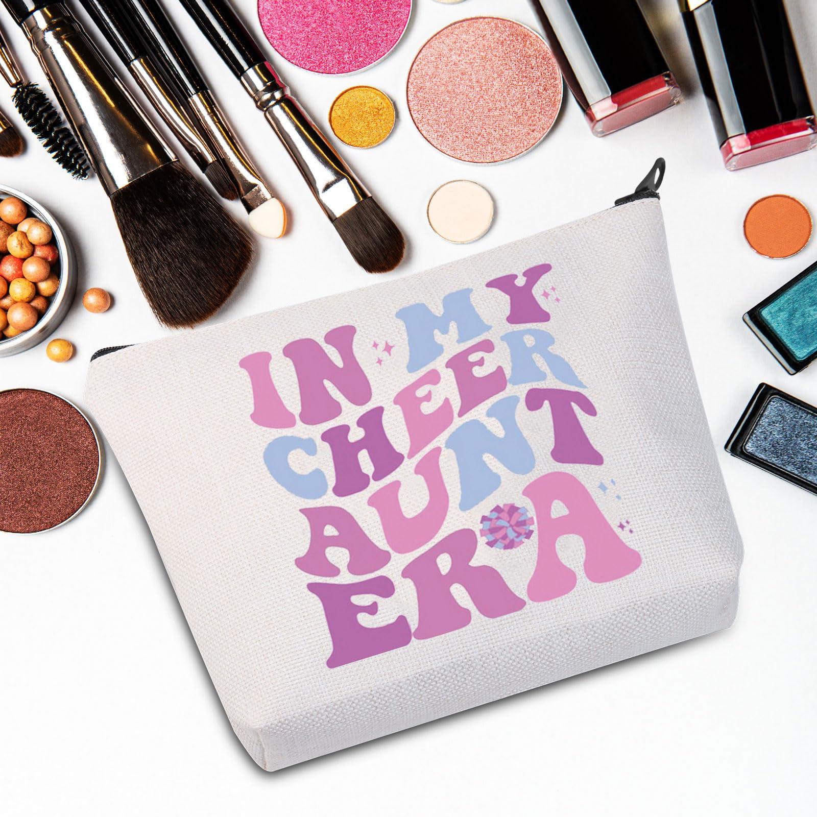 G2TUP G2TUP Cheer Aunt Makeup Bag Cheer Mom Gifts In My Cheer Aunt Era Zipper Pouch Cheerleading Gifts (Cheer)