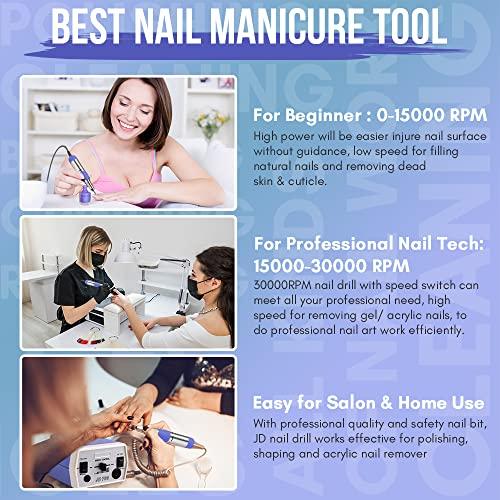 Makartt Makartt Nail Drill Bits, 10Pcs Dimond Sanding Bit Set Bundle With D700 Nail Drills for Acrylic Nails Professional 30000RPM Manicure Tools