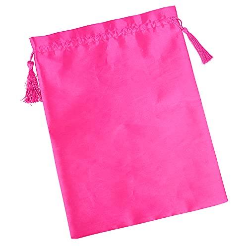 Yundxi Yundxi 10 Packs Wig Bags Satin Packaging Pouches Carrying Storage Bags with Drawstring for Wigs, Bundles,Hair Extensions,Tools, Business Gift Bags (Blank Rose red)