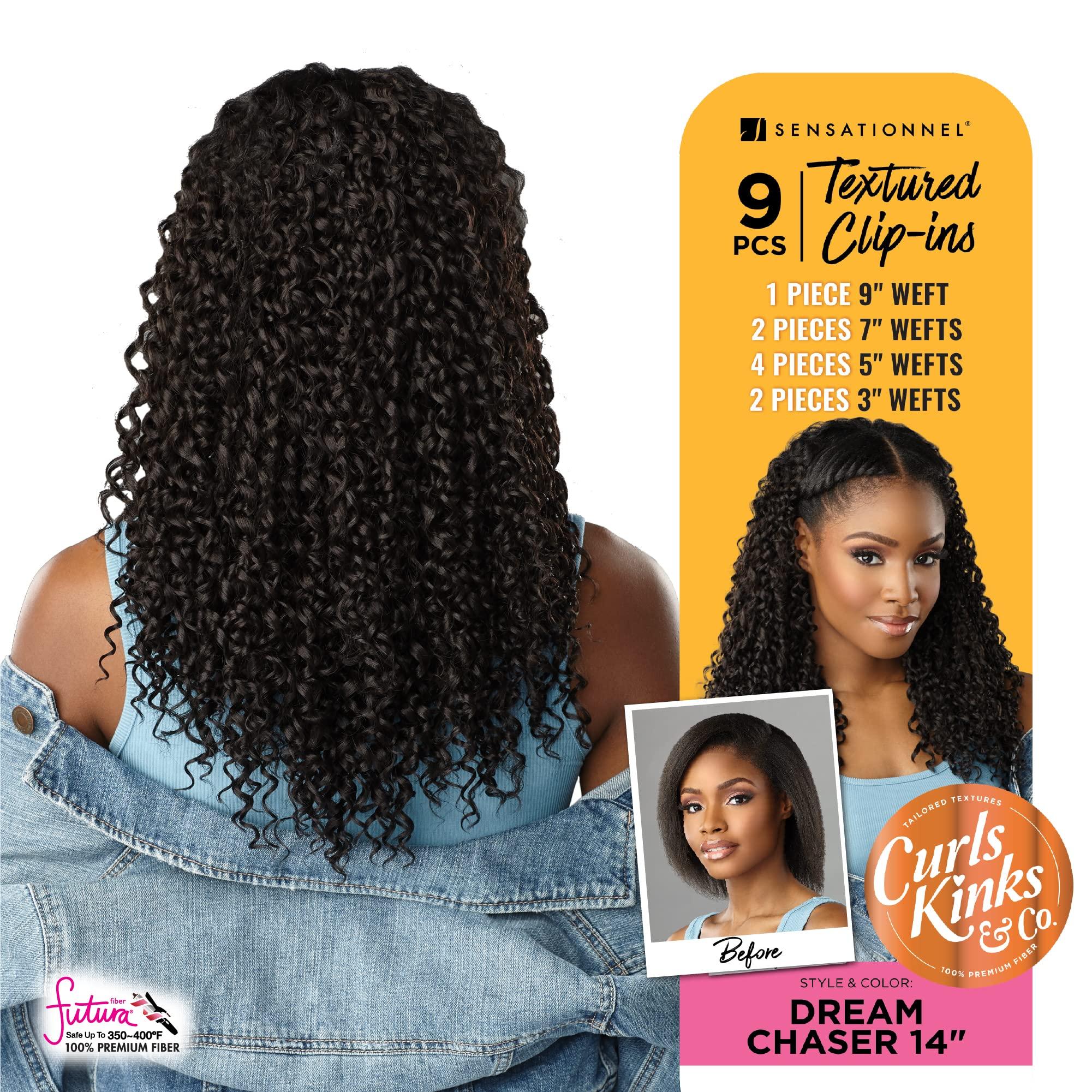 Sensationnel Sensationnel Clip in Dream Chaser - 14 inch Textured Clip in 9 Piece Pack Adds Volume Protective Style - Curls Kinks & Co (T2/BG)