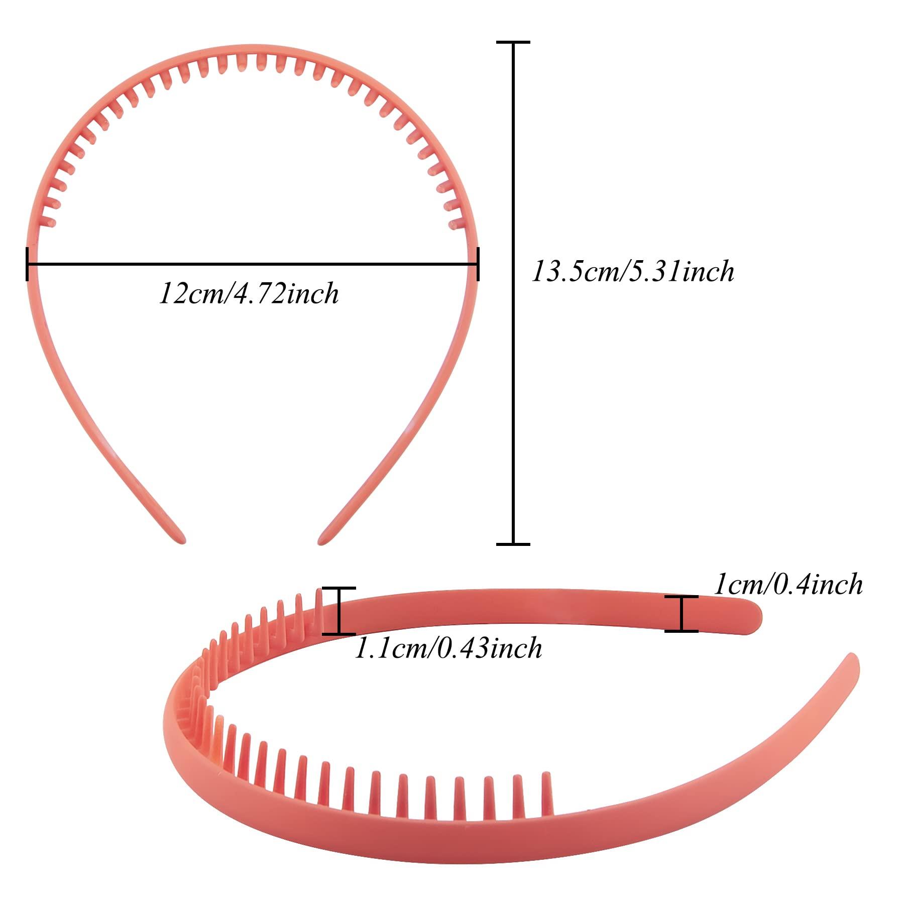 Duufin Duufin 12 Pieces Variety Plastic Hair Headbands with Non-Slip Teeth Combs for Girls and Women, 12 Colors