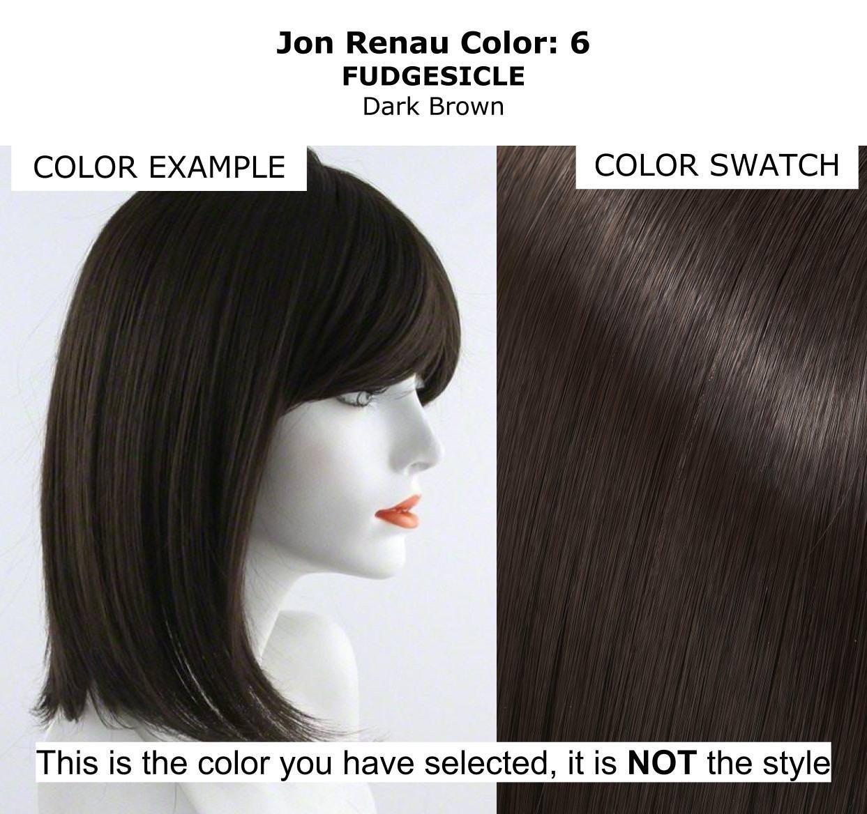 Jon Renau Maxwigs Julianne Lite Petite Cap Color 6 Fudgesicle - Jon Renau Wigs 11.5" Shoulder Length Synthetic Smart Lace Lightweight Density Front Monofilament Top Women's Beach Waves Bundle MaxWigs Hairloss Booklet