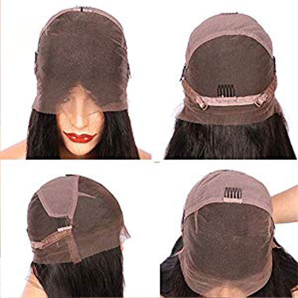 Modernfairy Hair Kinky Straight Glueless Full Lace Human Hair Wigs With Baby Hair 150% Density Natural Black Brazilian Virgin Remy Hair Pre Plucked Full Lace Wigs For Black Women 16inch