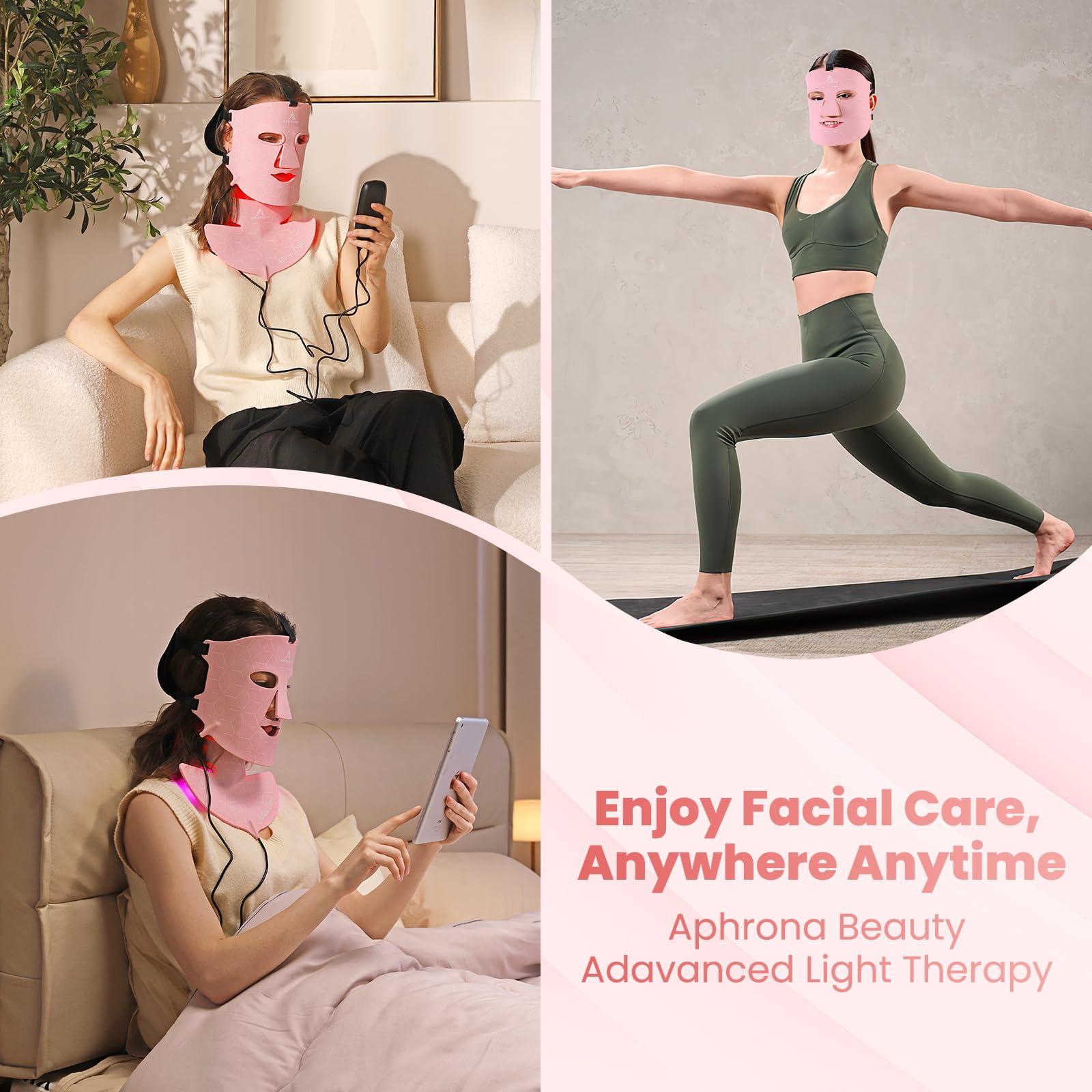 Aphrona Aphrona FDA Cleared Acne Removal Wrinkle Reduction Skin Care Mask | LED Light Therapy Red light Blue light | Glowing Skin Photo Facial (3 color)