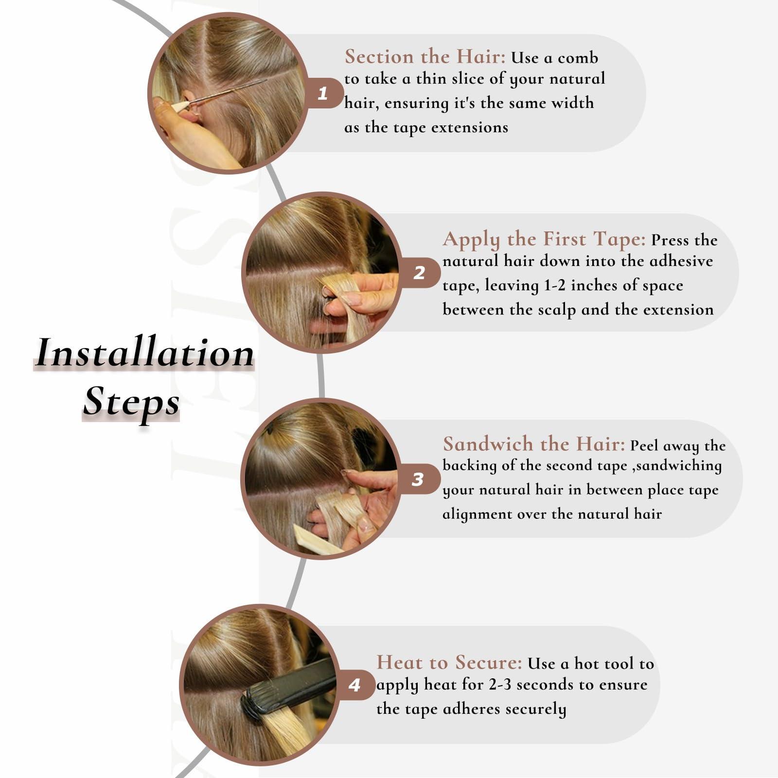 Hyssiet Hyssiet Tape in Hair Extensions Human Hair, 20pcs 50g 14 Inch Platinum Blonde human hair Tape in Extensions,Invisible Straight Tape in Hair Extensions for Womwn,Remy Thick Real Human Hair Extensions