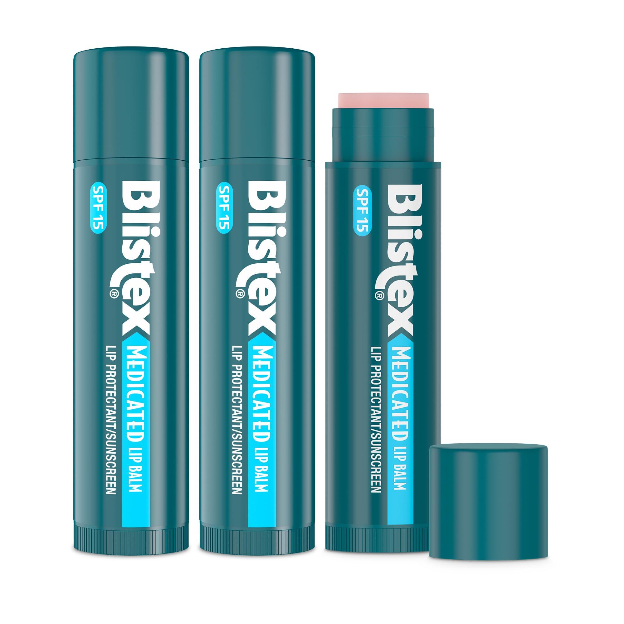 Blistex Blistex Medicated Lip Balm, 0.15 Ounce, 3 Count (Pack of 2) Prevent Dryness & Chapping, SPF 15 Sun Protection, Seals in Moisture, Hydrating Lip Balm, Easy Glide Formula for Full Coverage