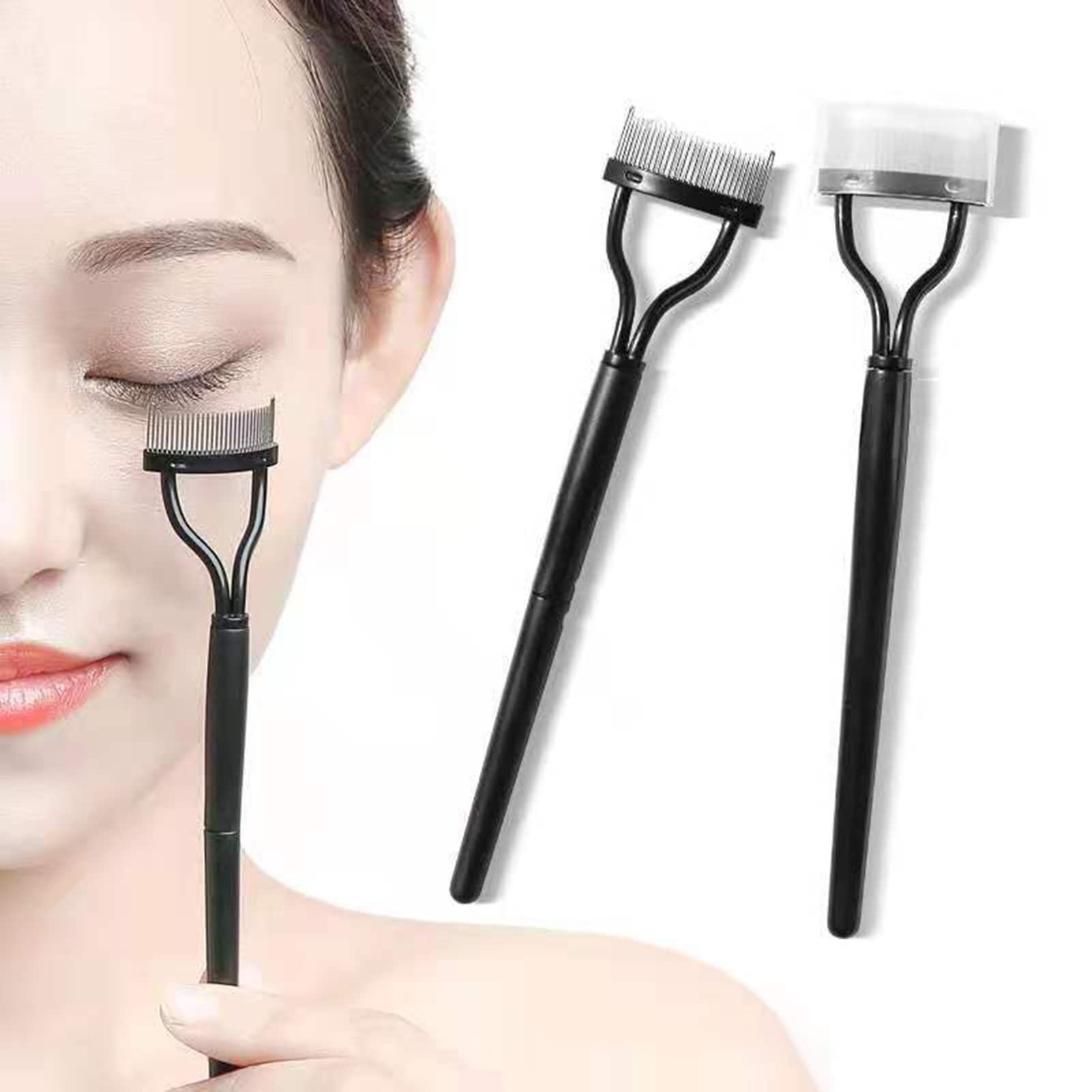 Haibinsuo Haibinsuo Long Handle Mascara Comb Makeup Grooming Tool, Mini Folding Steel Comb Eyelash Brush Eyelash Comb Curlers, Combing Tool Eyelash Separator A