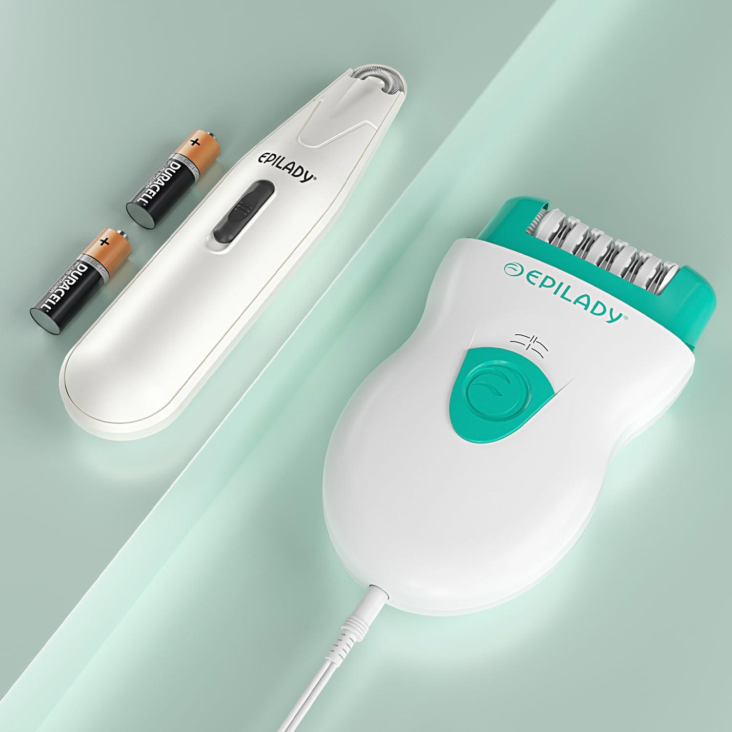 Epilady Epilady Face & Body Hair Removal Device Bundle | Speed Corded Epilator + Esthetic Facial Hair Removal for Women | Epilator for Women Legs, Arms, Underarms, Face, Bikini (Green)