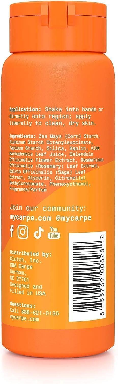 Carpe Carpe Sweat Absorbing Talc-Free Body Powder for Women, Anti-Chafing and Safe for Feminine Areas, White Jasmine Scent, 3 Pack