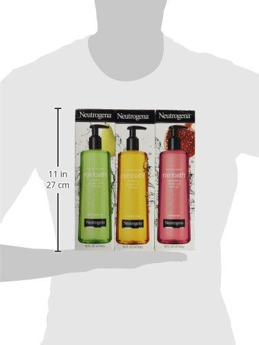 TORYO Neutrogena Rainbath Multi-pack of 3, 1 Original Formula, 1 Pomegranate and 1 Pear & Green Tea, 16 fl oz bottles