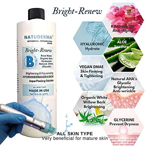 NATUDERMA Hydrodermabrasion Solution, Aqua Peeling Serum, Solution for Wet Microdermabrasion, 3 bottles of 16 oz each, Natuderma Hydro Serum. MADE IN USA