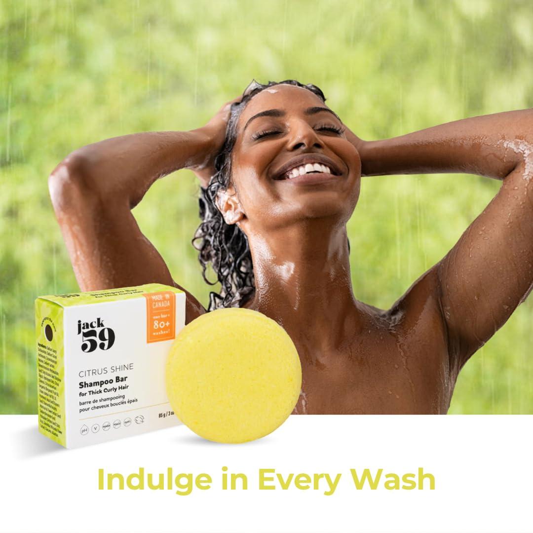 Jack59 Jack59 Solid Shampoo Bars for Thick Curly Hair, Soap Bar with Orange and Bergamot Essential Oils pH Balanced, Color Safe, Vegan Organic Shampoo Bar, Citrus Shine 3 oz