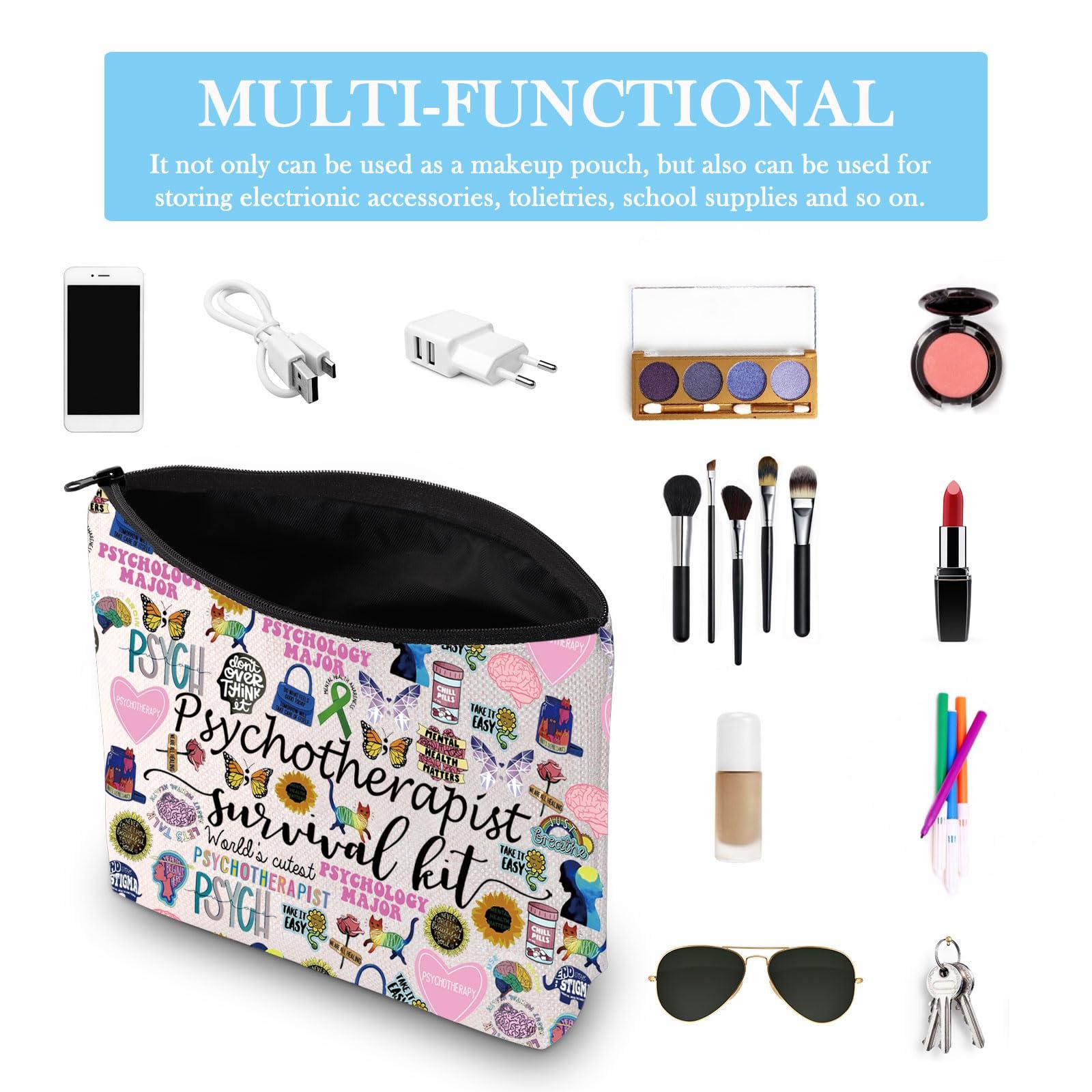 GJTIM Psychotherapist Gift Mental Health Therapist Cosmetic Bag Psychotherapist Survival Kit for Psychological Counselor Teacher (Psychotherapist Bag)