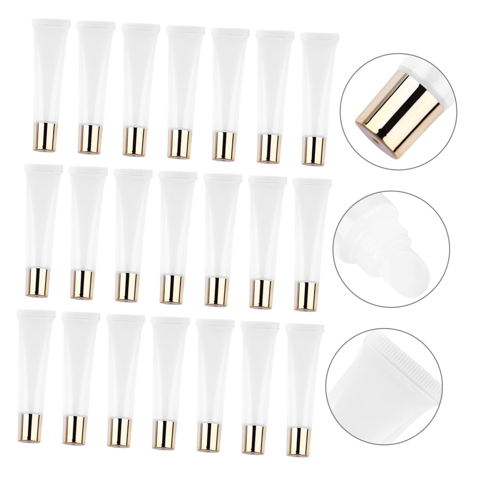 minkissy minkissy Create Your Own Lip Gloss 50pcs 15ml Empty Tubes Travel Size Reusable Gold Lip Gloss Containers