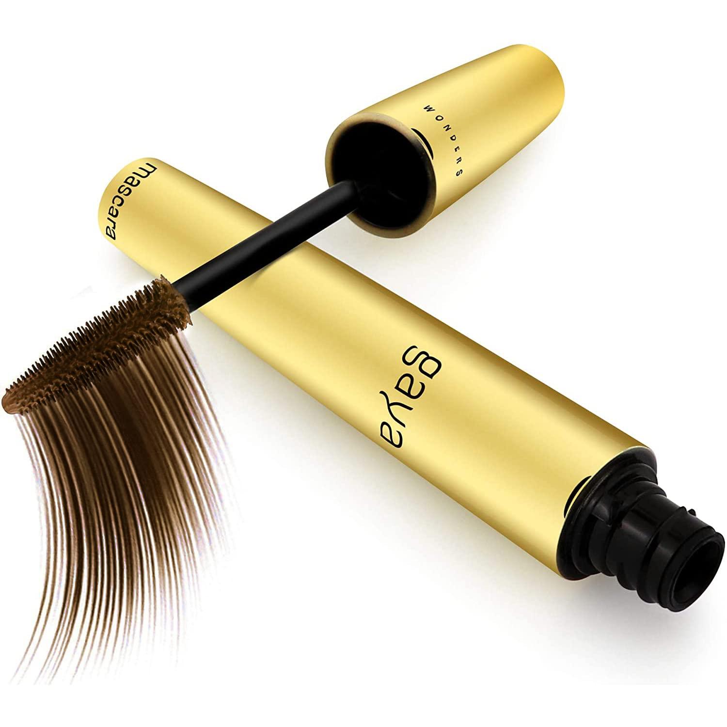 Gaya Cosmetics Vegan Brown Mascara for Sensitive Eyes, Natural Hypoallergenic mascara, Buildable Lengthening and Volumizing for Natural Looking, Cruelty Free, Ophthalmologist Tested- By Gaya cosmetics