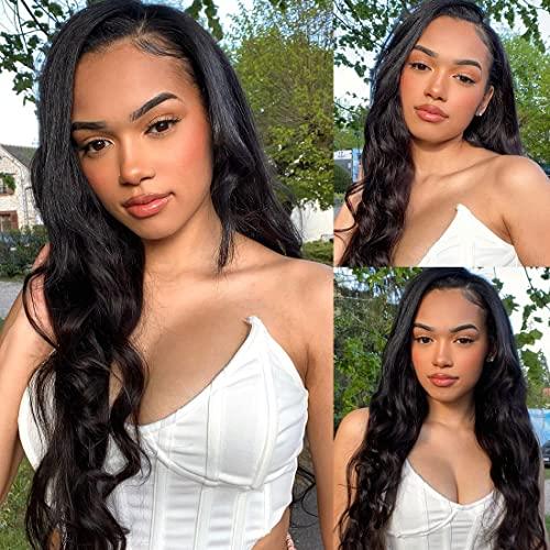 Nadula Nadula Hair 12A Brazilian Body Wave Virgin Human Hair 3 Bundles 10 12 14, 100% Unprocessed Brazilian Wavy Human Hair Weave Extensions for Black Women Natural Color