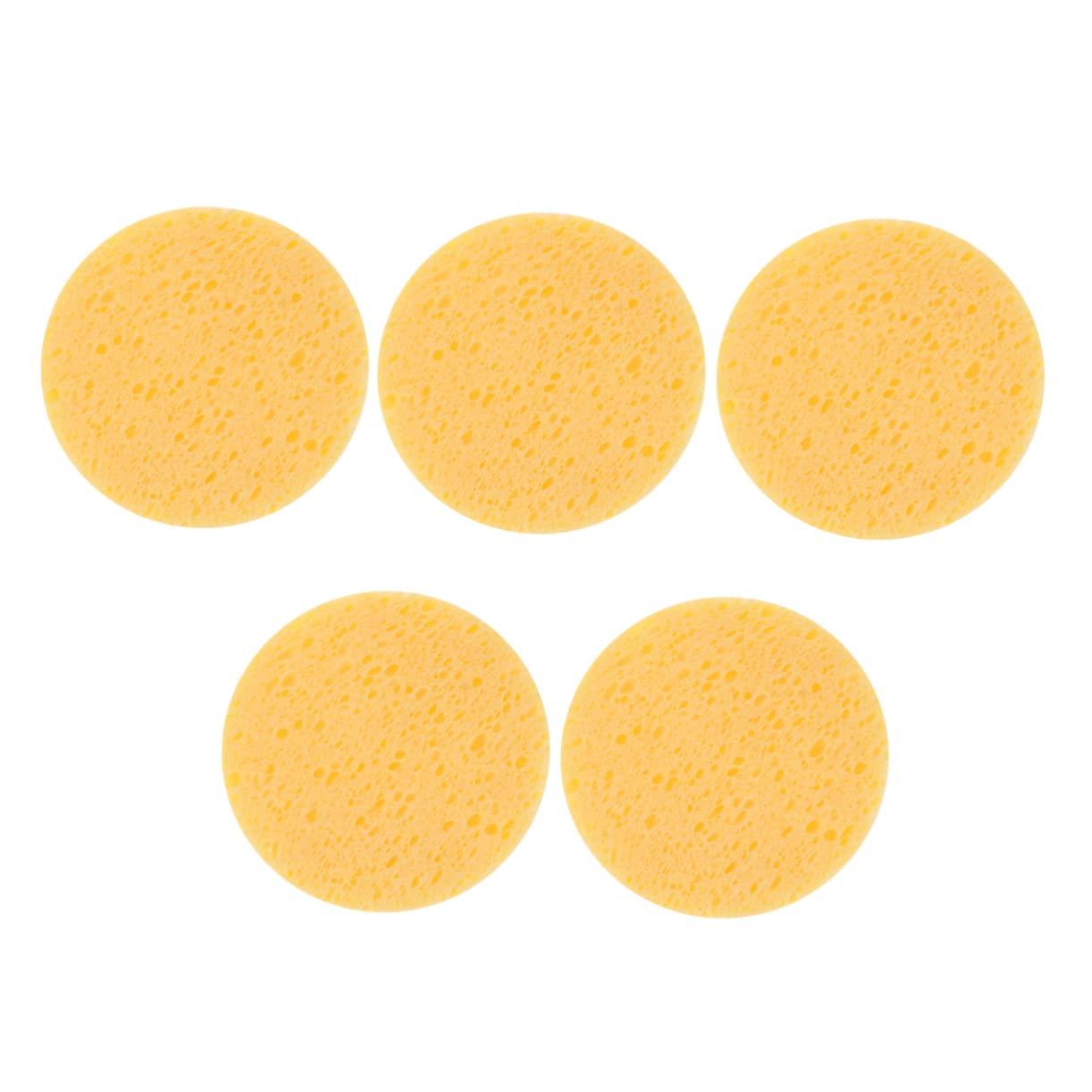 Ipetboom Ipetboom 15 Pcs Round Sponge Pads Makeup Sponges Foundation Makeup Remover Wipes Cellulose Face Sponge Makeup Remover Exfoliating Sponge Face Wash Sponge Face Sponges for Makeup Kits Yellow