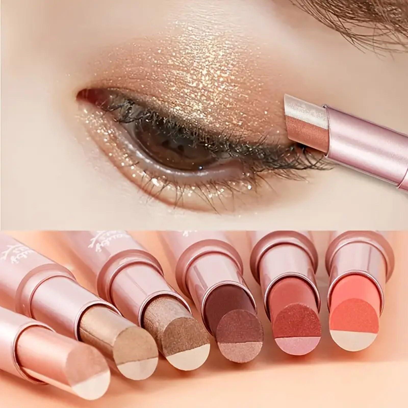Generic 1 Piece Two-color Eye Shadow Stick - Color Gradient Creamy Pearl Shimmering Eyeshadow Eyeliner Pencil Makeup Pen - Women\'s Waterproof Highlighter Shadow Eye Liner Eye Makeup Crayon
